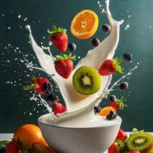 Fruchtiger-Milchmoment - abstrakte Bildkunst als limitierte Kunst, Fine-Art